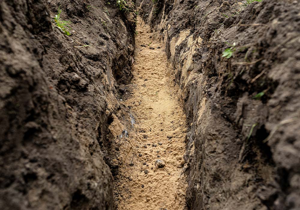 Trench dug by A&K Tucker Excavations Geelong
